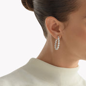 Carave Paris Heart Diamond Hoop Earrings