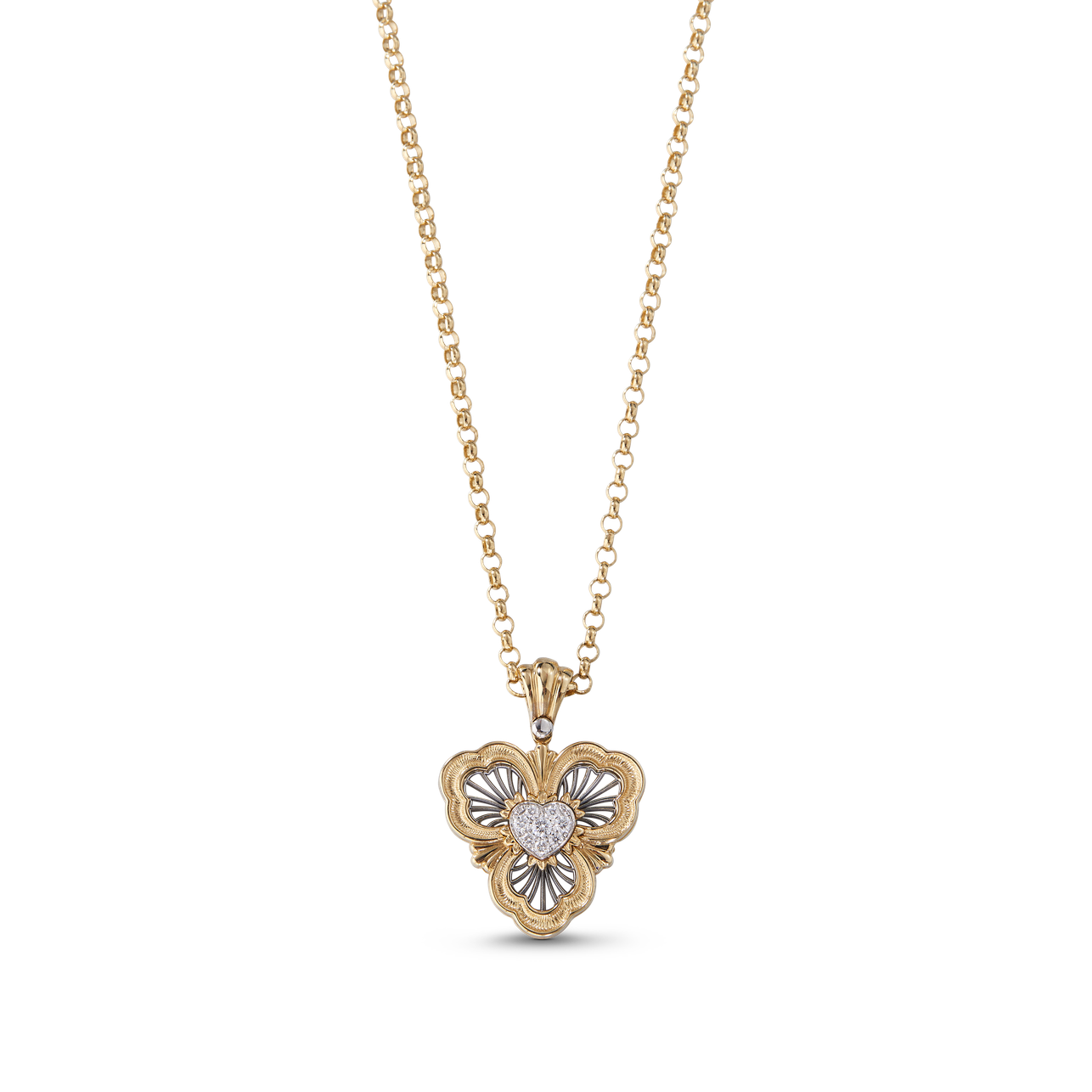 Carave Paris Heart Floral Vintage Pendant Necklace