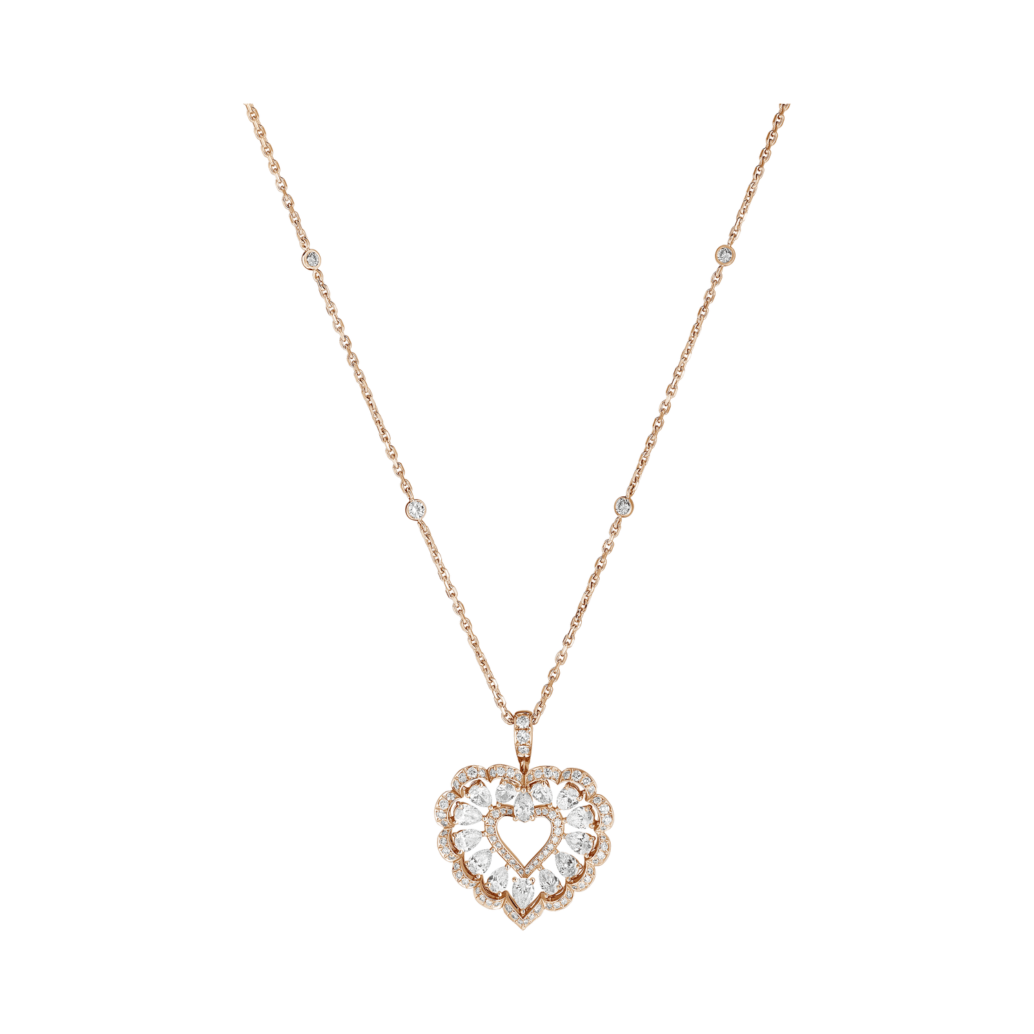 Carave Paris Heart Halo Crystal Pendant Necklace
