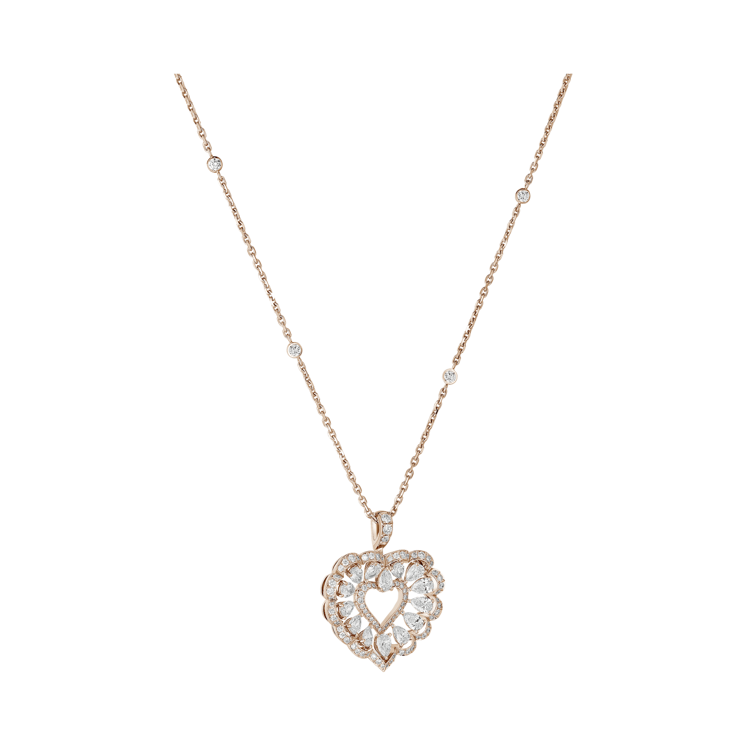 Carave Paris Heart Halo Crystal Pendant Necklace