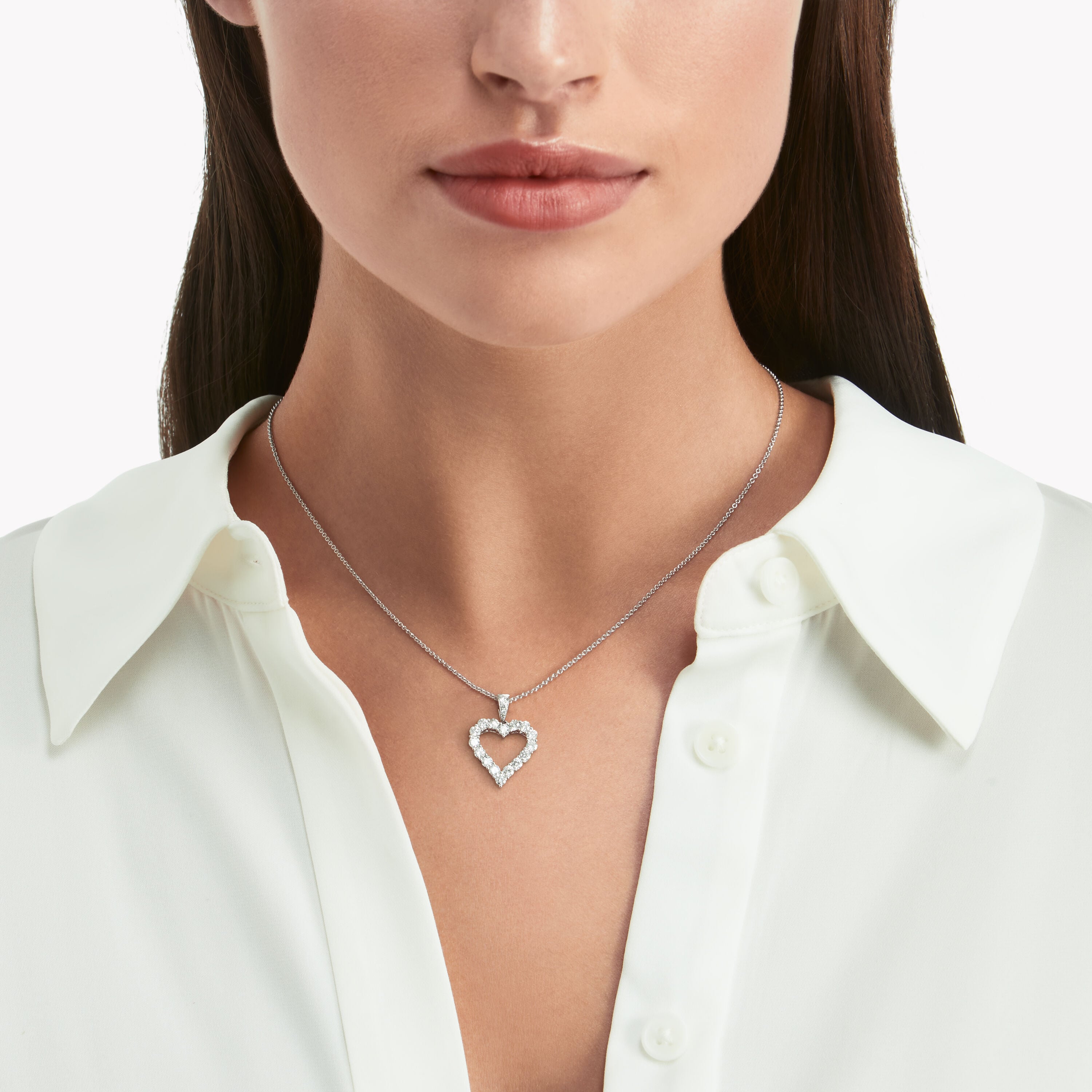 Carave Paris Heart Halo Diamond Pendant Necklace
