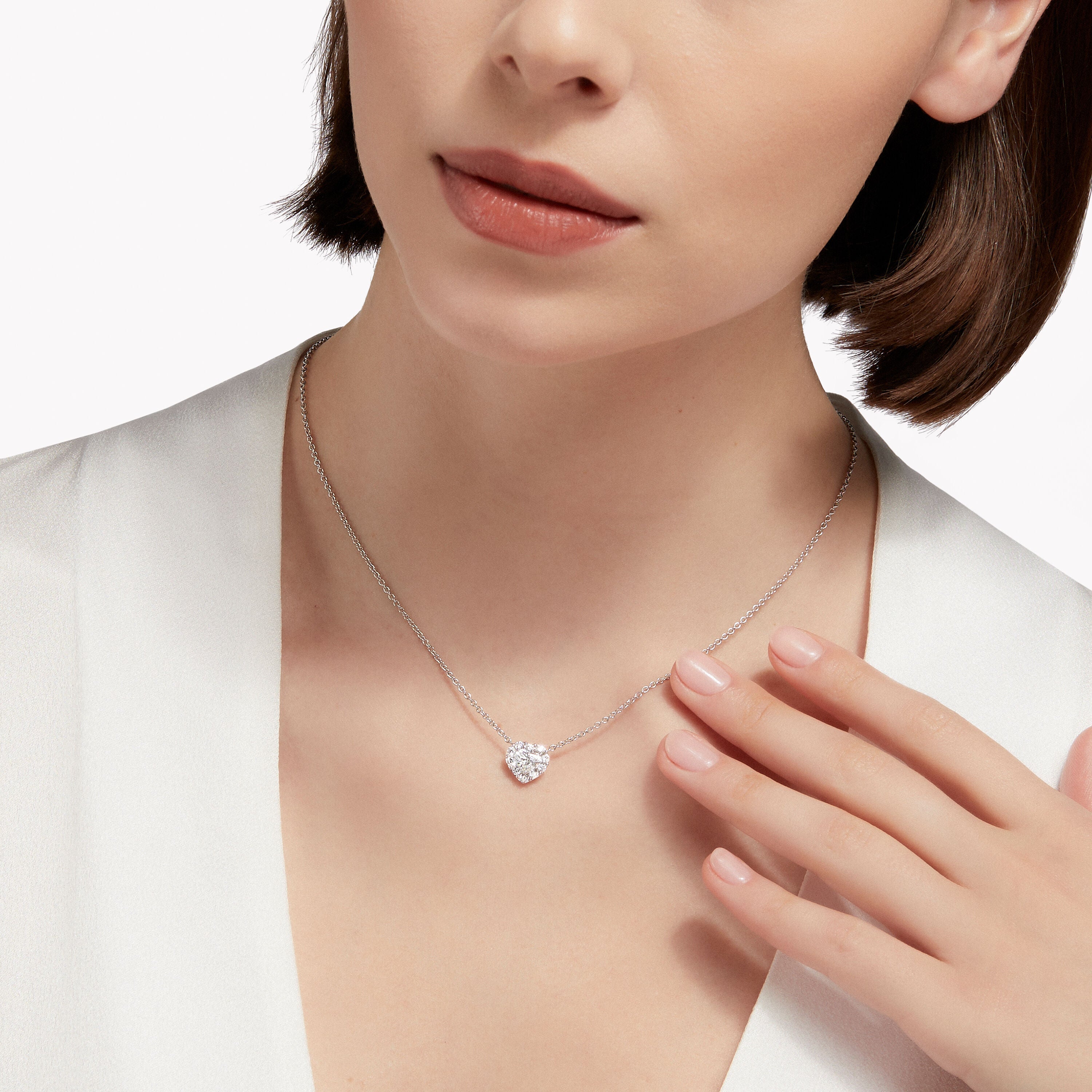 Carave Paris Heart Halo Diamond Pendant Necklace