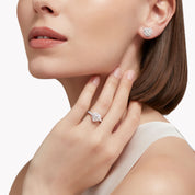 Carave Paris Heart Halo Diamond Stud Earrings