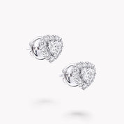 Carave Paris Heart Halo Diamond Stud Earrings