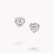 Carave Paris Heart Halo Diamond Stud Earrings