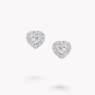 Carave Paris Heart Halo Diamond Stud Earrings