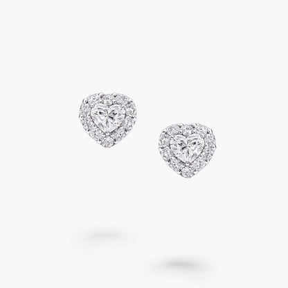 Carave Paris Heart Halo Diamond Stud Earrings