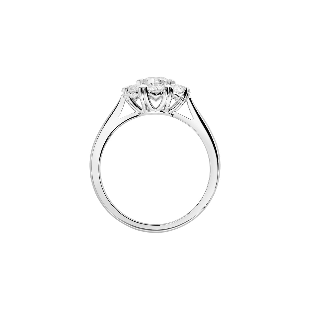 Carave Paris Heart Halo Round Cut Diamond Engagement Ring