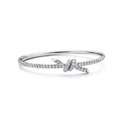 Carave Paris Knot Diamond Platinum Bangle Bracelet for Women