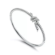 Carave Paris Knot Diamond Platinum Bangle Bracelet for Women