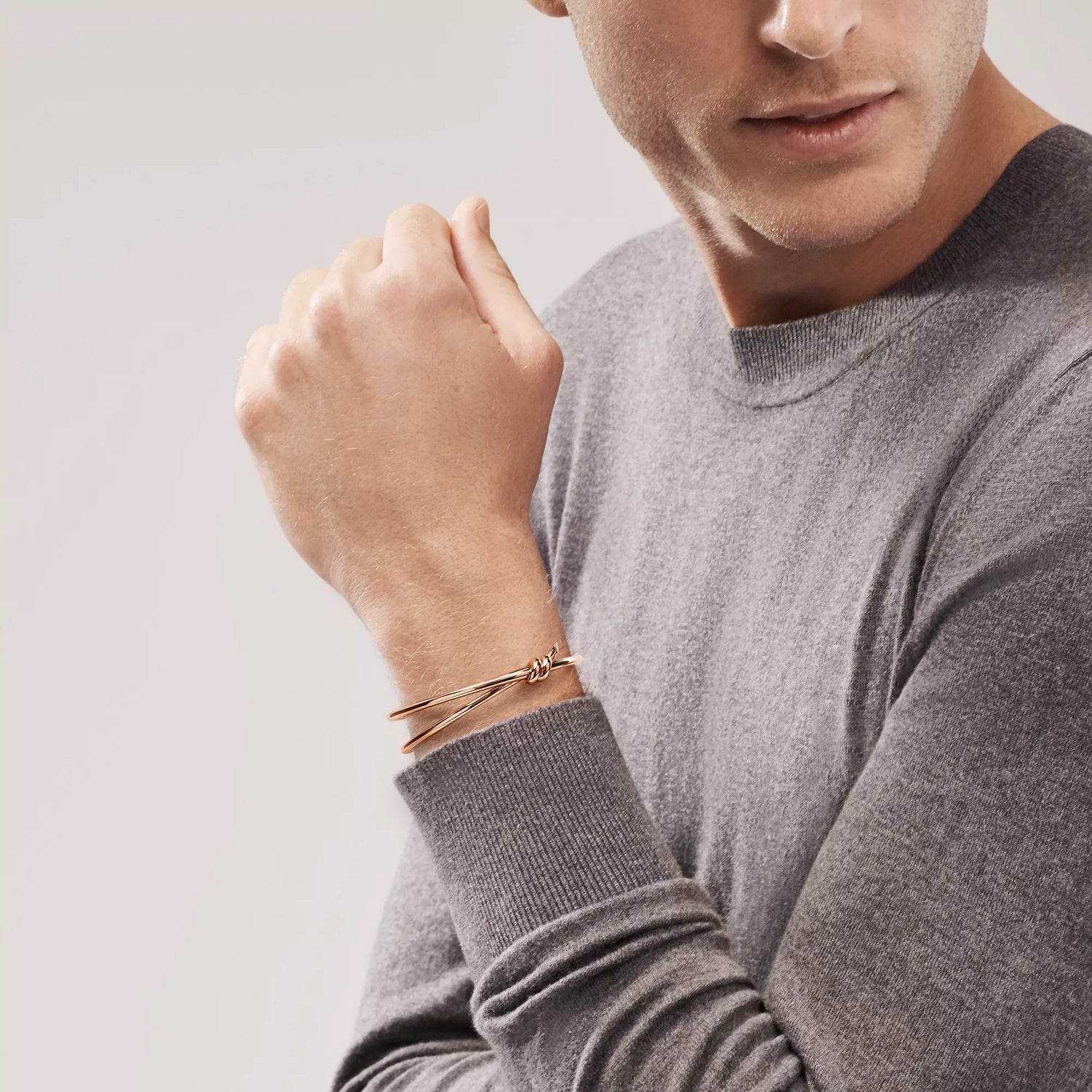 Carave Paris Knot Nail Rose Gold Bangle for Men