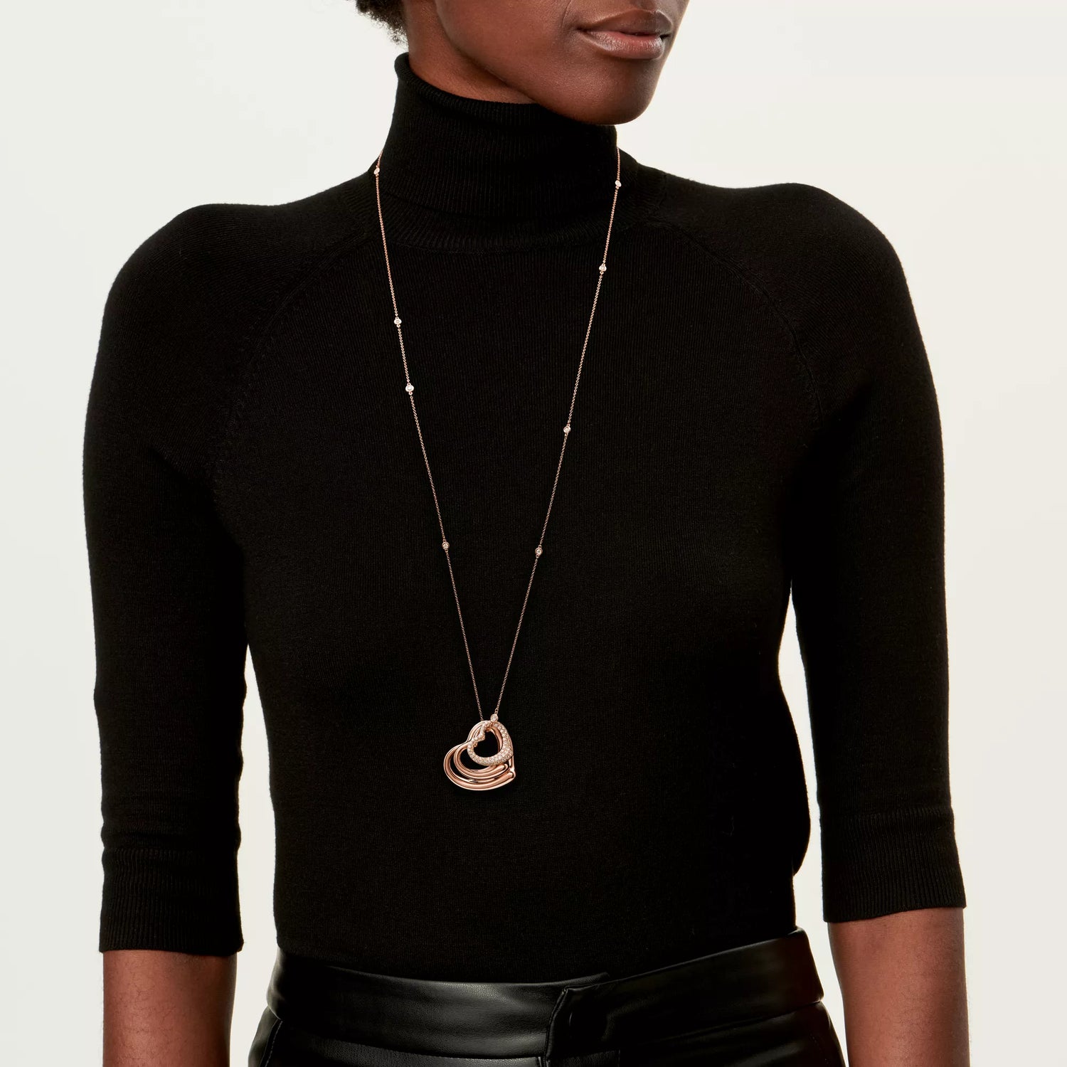 Carave Paris Layered Open Heart Pendant Necklace