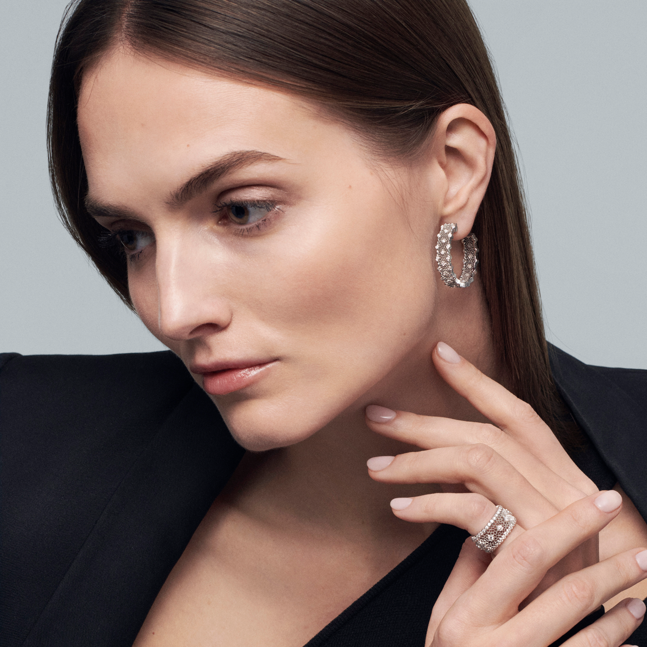 Carave Paris Lumière Pavé Diamond Hoop Earrings