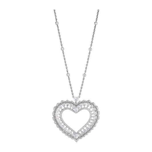 Carave Paris Luxury Open Heart Halo Crystal Necklace