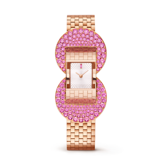 Carave Paris Luxury Pink Crystal Rose Gold Women’s Watch | Elegant Designer Timepiece