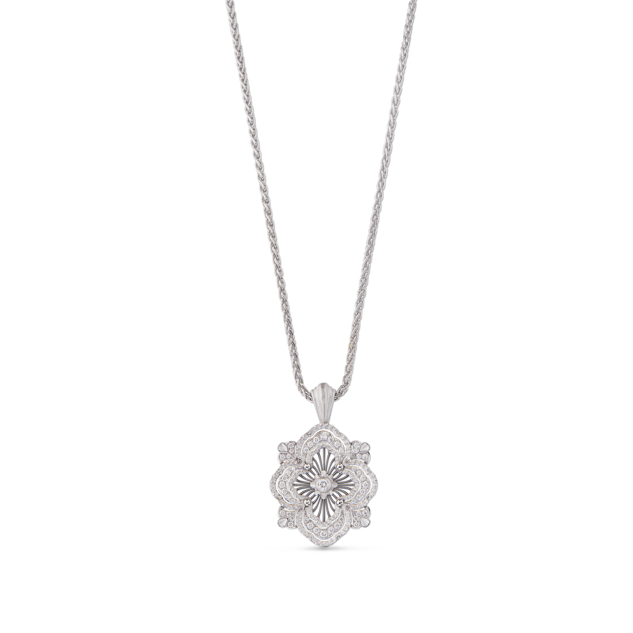Carave Paris Midnight Bloom Quatrefoil Pendant Necklace