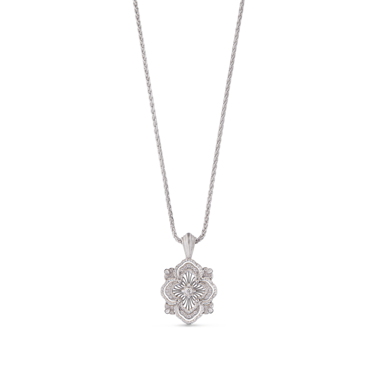 Carave Paris Midnight Bloom Quatrefoil Pendant Necklace