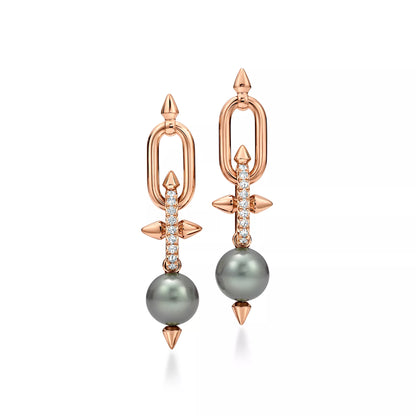 Carave Paris Midnight Pearl Link Drop Earring