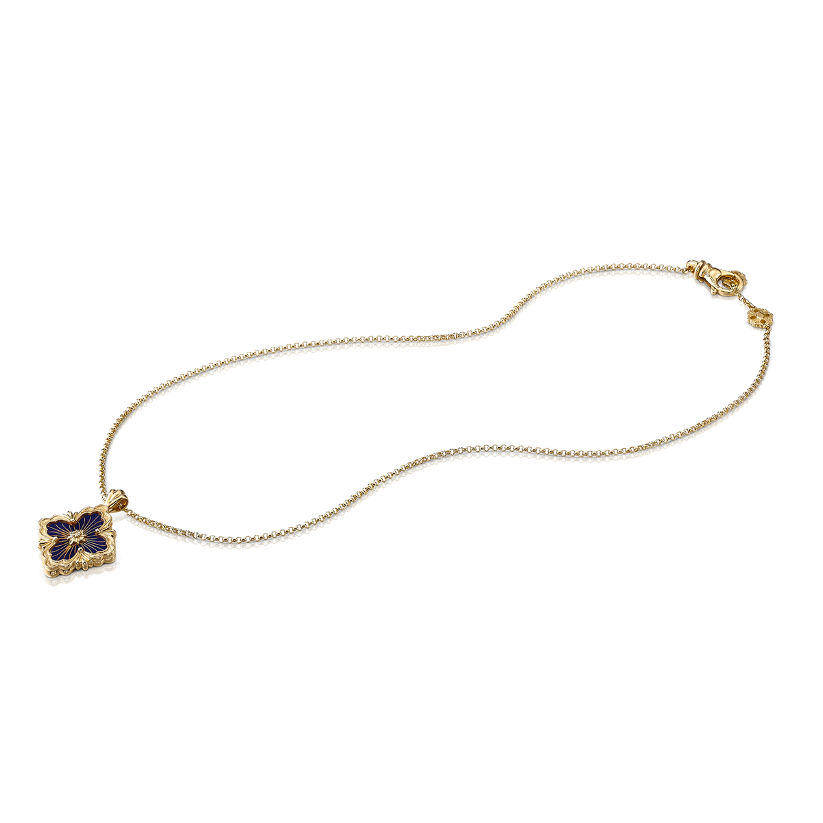 Carave Paris Midnight Sapphire Floral Medallion Pendant Necklace