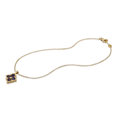 Carave Paris Midnight Sapphire Floral Medallion Pendant Necklace