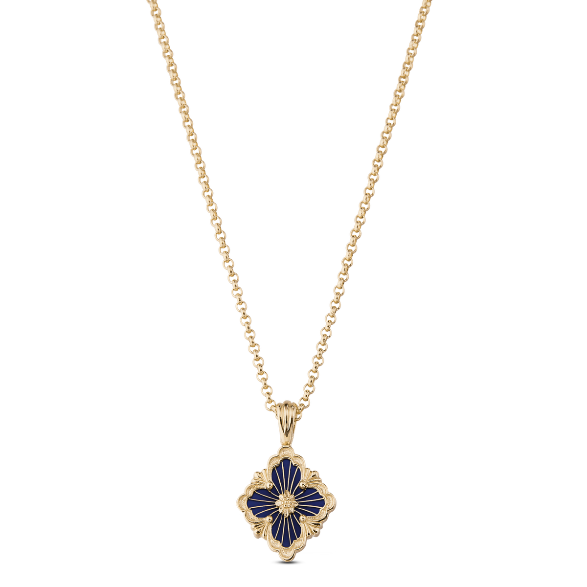 Carave Paris Midnight Sapphire Floral Medallion Pendant Necklace