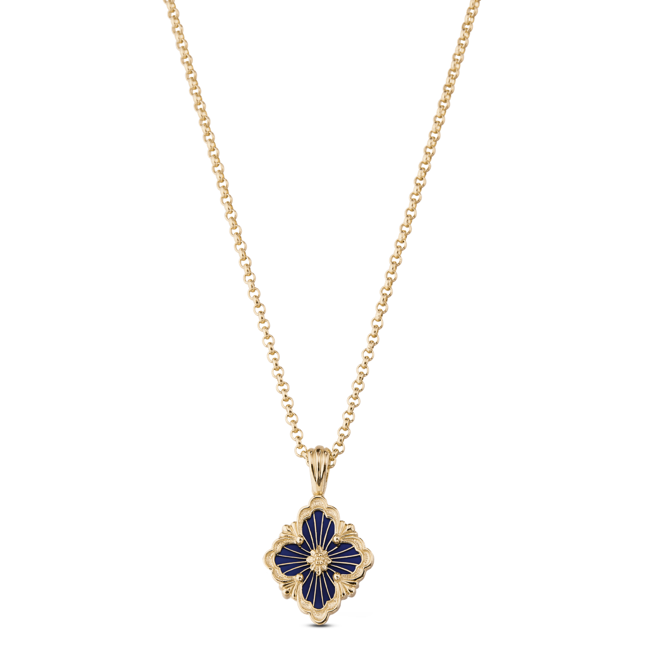 Carave Paris Midnight Sapphire Floral Medallion Pendant Necklace