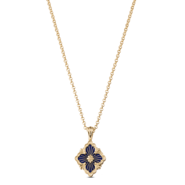 Carave Paris Midnight Sapphire Floral Medallion Pendant Necklace
