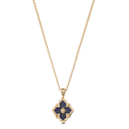 Carave Paris Midnight Sapphire Floral Medallion Pendant Necklace