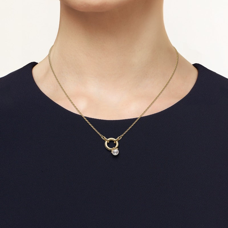 Carave Paris Modern Circle Pearl Pendant Necklace