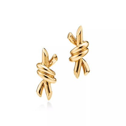 Carave Paris Modern Knot Sculpture Stud Earrings