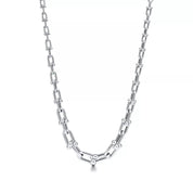 Carave Paris Modern Link Chain Choker Necklace in Silver