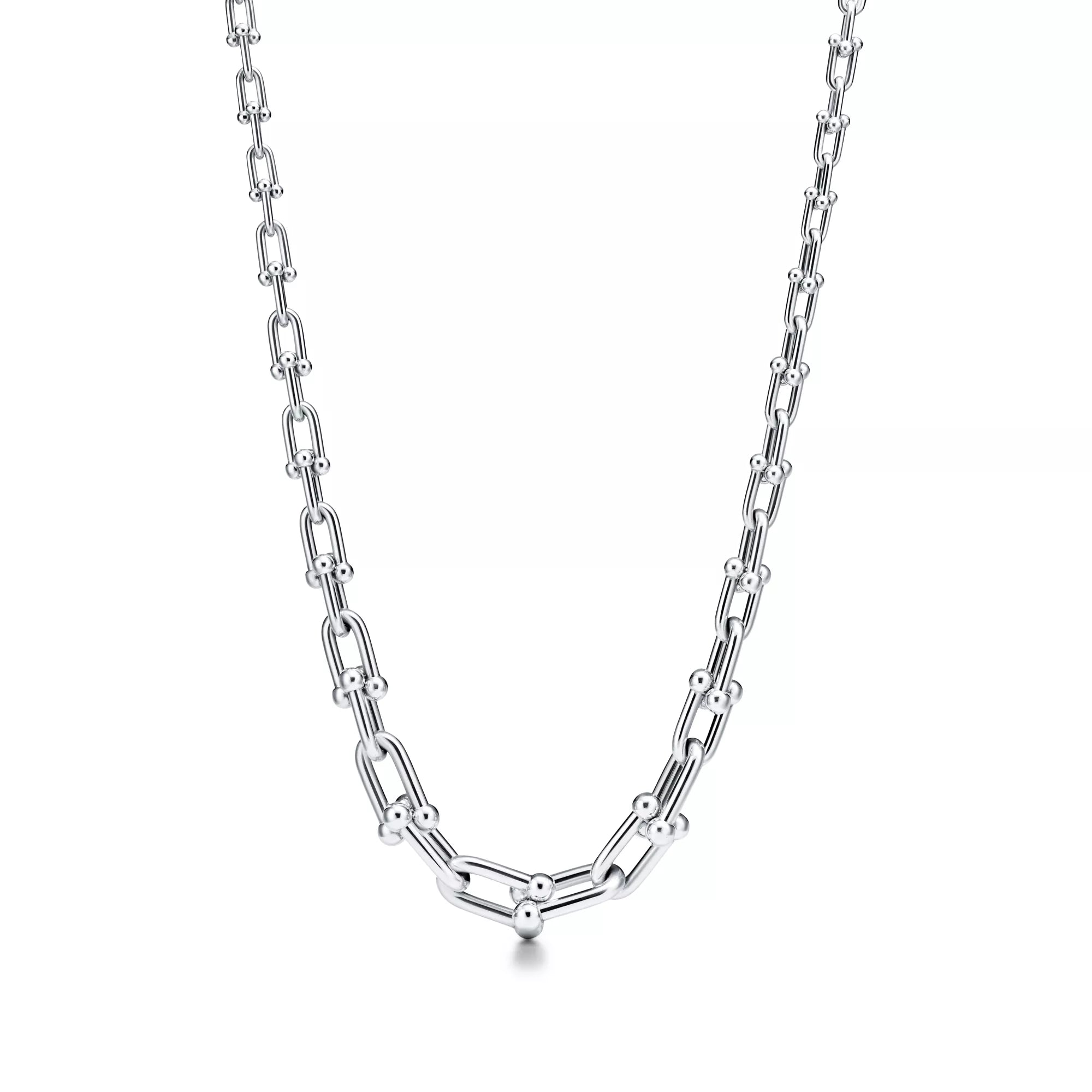 Carave Paris Modern Link Chain Choker Necklace in Silver