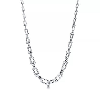 Carave Paris Modern Link Chain Choker Necklace in Silver