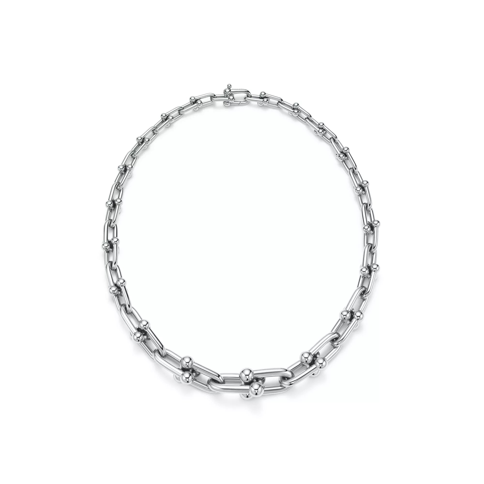 Carave Paris Modern Link Chain Choker Necklace in Silver