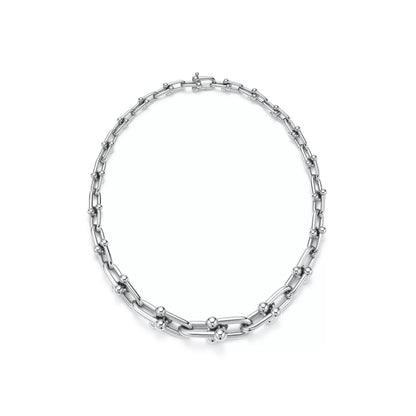 Carave Paris Modern Link Chain Choker Necklace in Silver