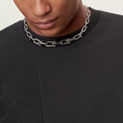 Carave Paris Modern Link Chain Choker Necklace in Silver