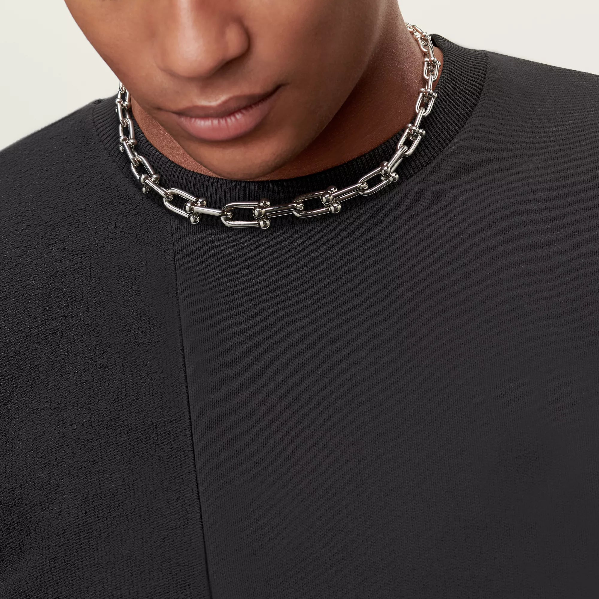 Carave Paris Modern Link Chain Choker Necklace in Silver