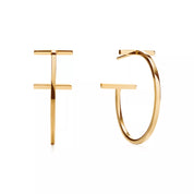 Carave Paris Modern T Bar Open Hoop Earring
