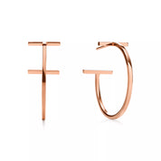 Carave Paris Modern T Bar Open Hoop Earring