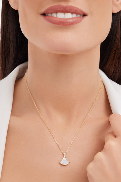 Carave Paris Mother of Pearl Fan Pendant Necklace