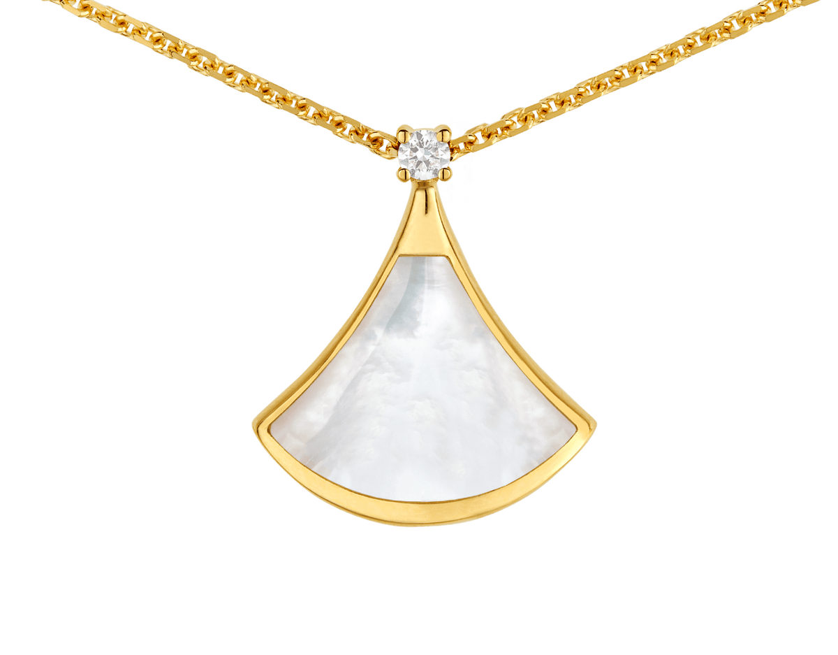 Carave Paris Mother of Pearl Fan Pendant Necklace