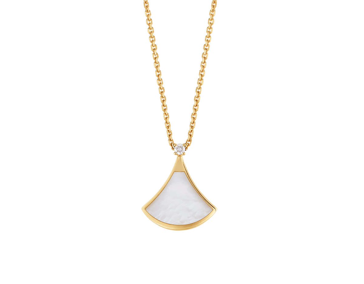 Carave Paris Mother of Pearl Fan Pendant Necklace