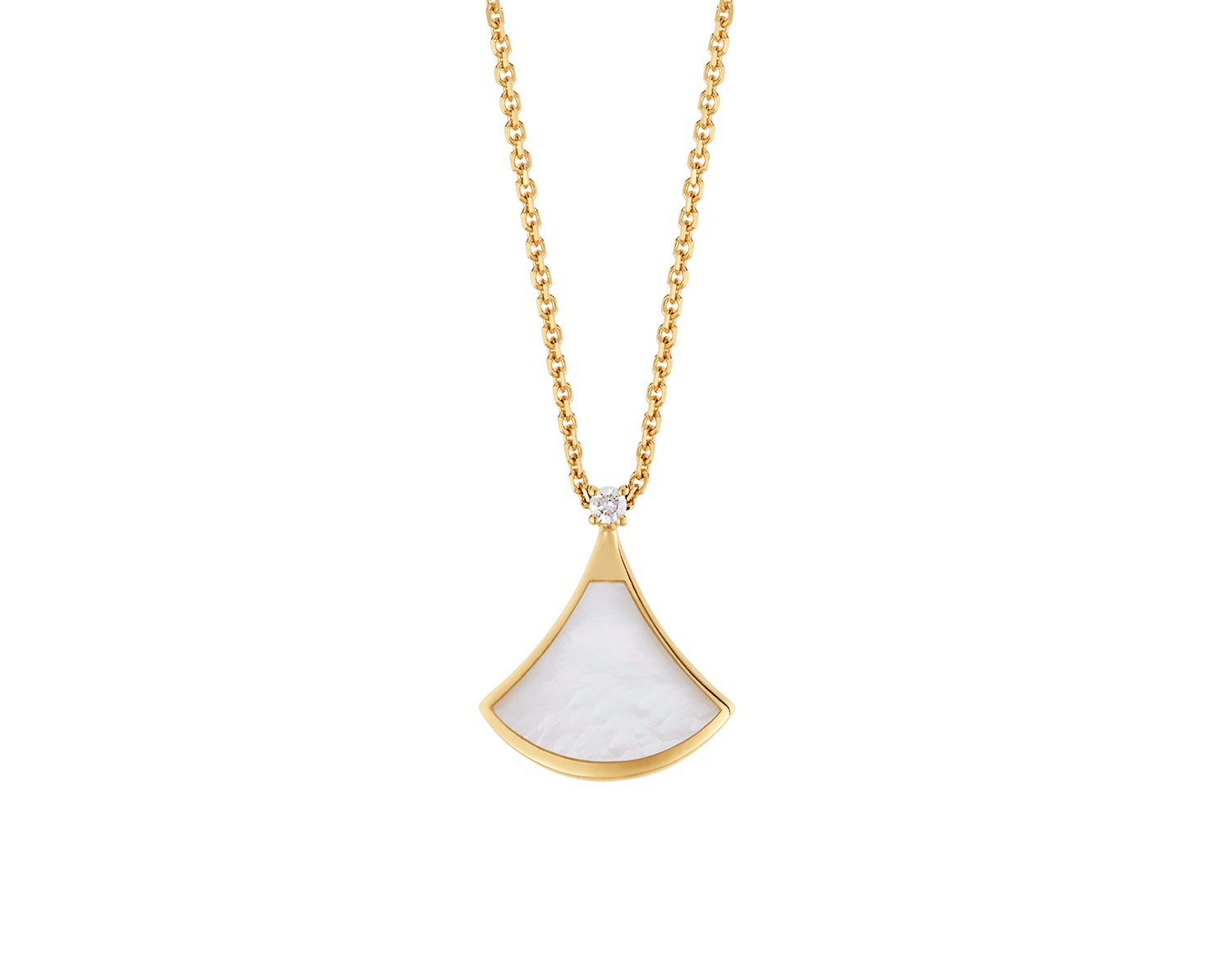 Carave Paris Mother of Pearl Fan Pendant Necklace