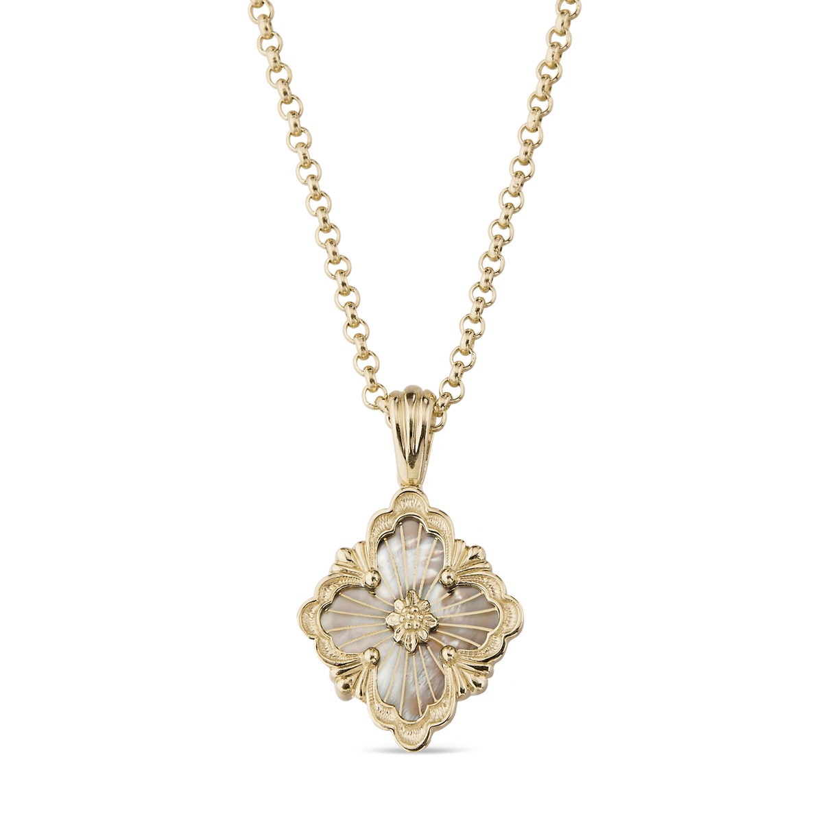 Carave Paris Mother of Pearl Quatrefoil Pendant Necklace