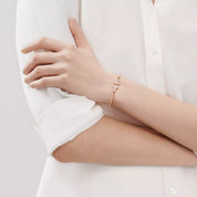 Carave Paris Mother of Pearl T Rose Gold Open Bangle for Women