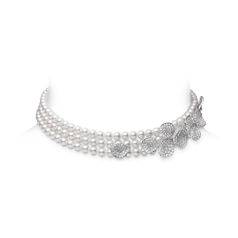 Carave Paris Multi Strand Pearl Leaf Necklace