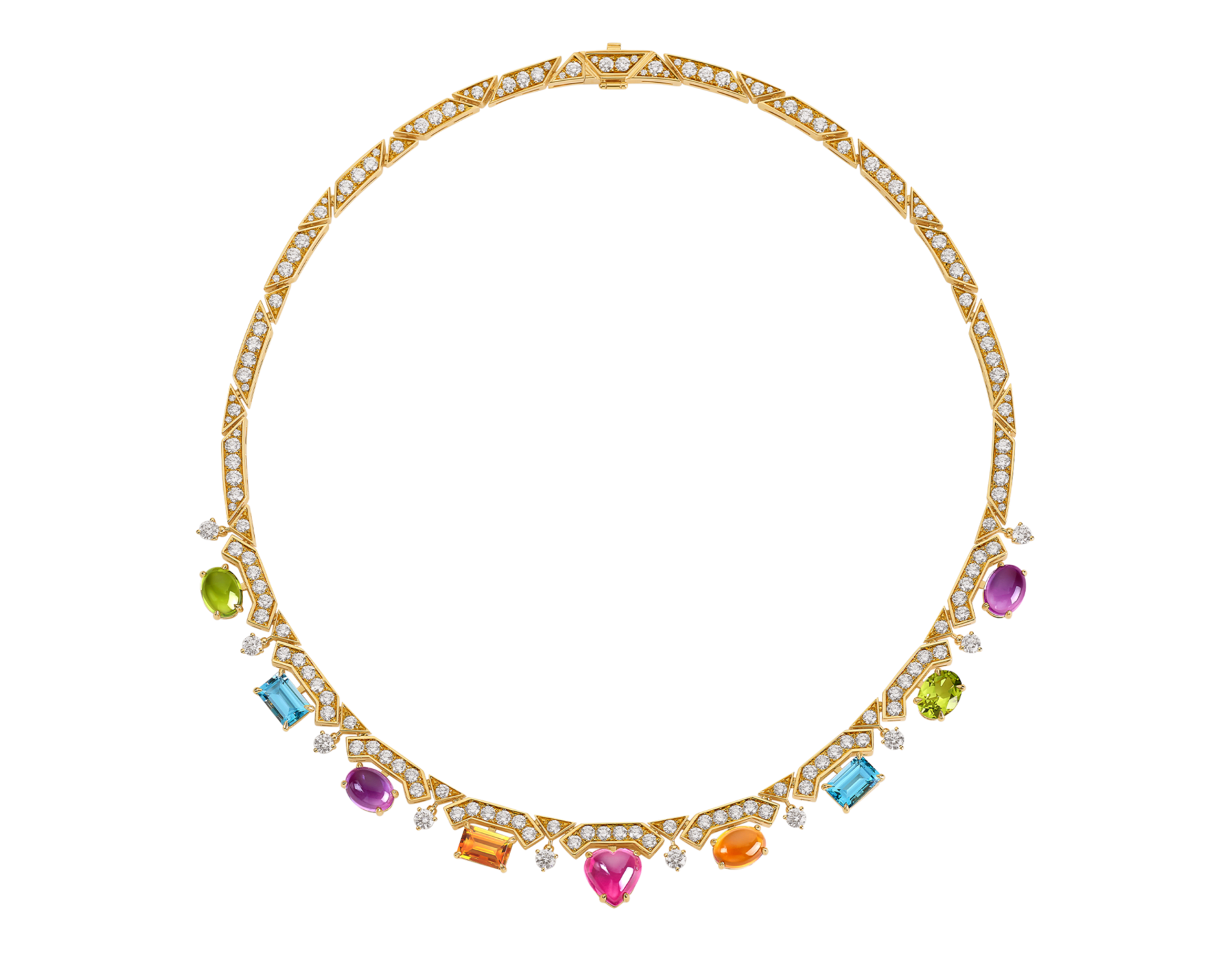 Carave Paris Multicolor Gemstone & Diamond Choker Necklace