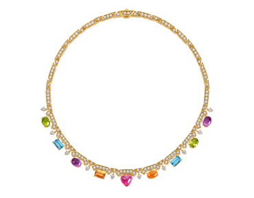 Carave Paris Multicolor Gemstone & Diamond Choker Necklace