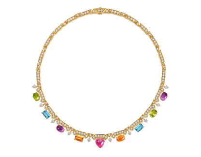 Carave Paris Multicolor Gemstone & Diamond Choker Necklace
