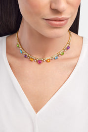 Carave Paris Multicolor Gemstone & Diamond Choker Necklace